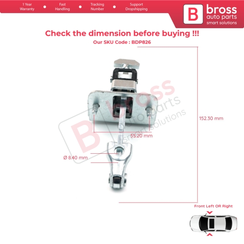 2 Pieces Front Door Hinge Stop Check Strap Limiter for Citroen C4 Picasso Grand Picasso MK1 2006-2013 9181K3