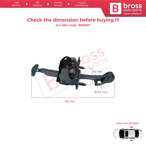 Rear Door Hinge Stop Check Strap Limiter 9181K4 for Citroen C4 Picasso MK1 Grand 2006-2013