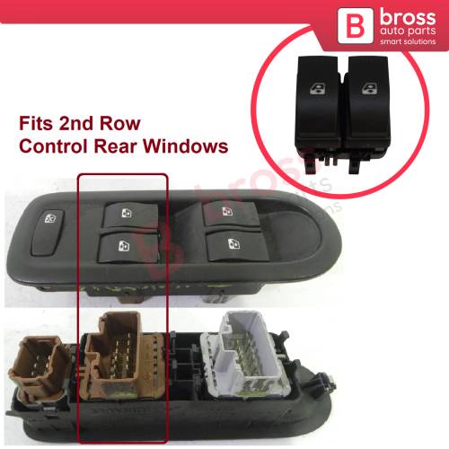 Window Control Switch 8200315040 10-Pin BROWN Color for Renault Megane Laguna Scenic 2