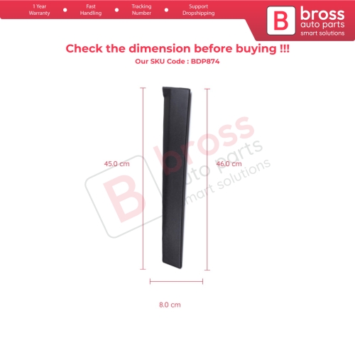 Right Door Pillar Trim Moulding 2S51B20898AG for Ford Fiesta MK5 2002-2008 3-Door Van