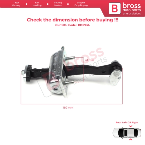 2 Pieces Rear Door Hinge Stop Check Strap Limiter for Ford Focus MK2 C-Max  MK1 Kuga MK1 1641573