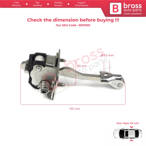 2 Pieces Rear Door Hinge Stop Check Strap Limiter for Peugeot 5008 MK1 T87 3008 MK1 T84 0U Citroen DS5 DS 5 9181Q1