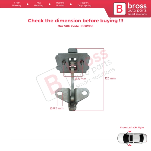 2 Pieces Front Door Hinge Stop Check Strap Limiter for Peugeot 306 1993-2002 9181E5