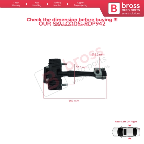 2 Pieces Rear Door Hinge Stop Check Strap Limiter for Peugeot 508 MK1 2010-2018 9670519680