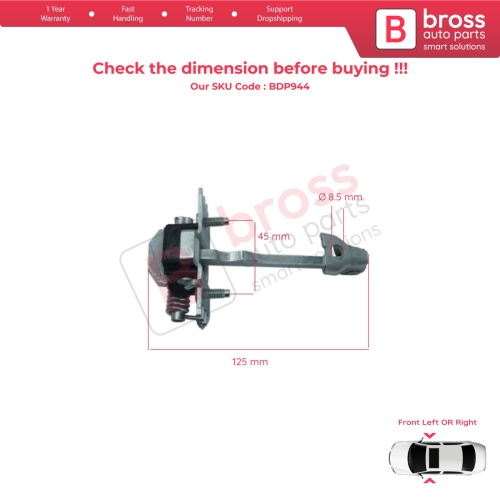 Front Door Hinge Stop Check Strap 9181K9 for Fiat Scudo Citroen Jumpy Dispatch Peugeot Expert Tepee MK2 2007-2016 