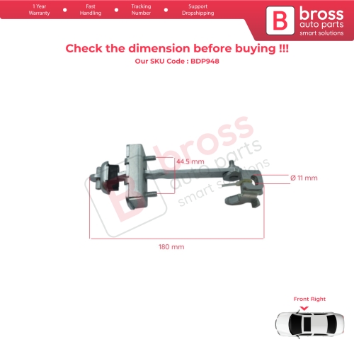 Front Right Door Hinge Stop Check Strap Limiter 9737201516 for Mercedes Benz Truck Atego Axor Actros 