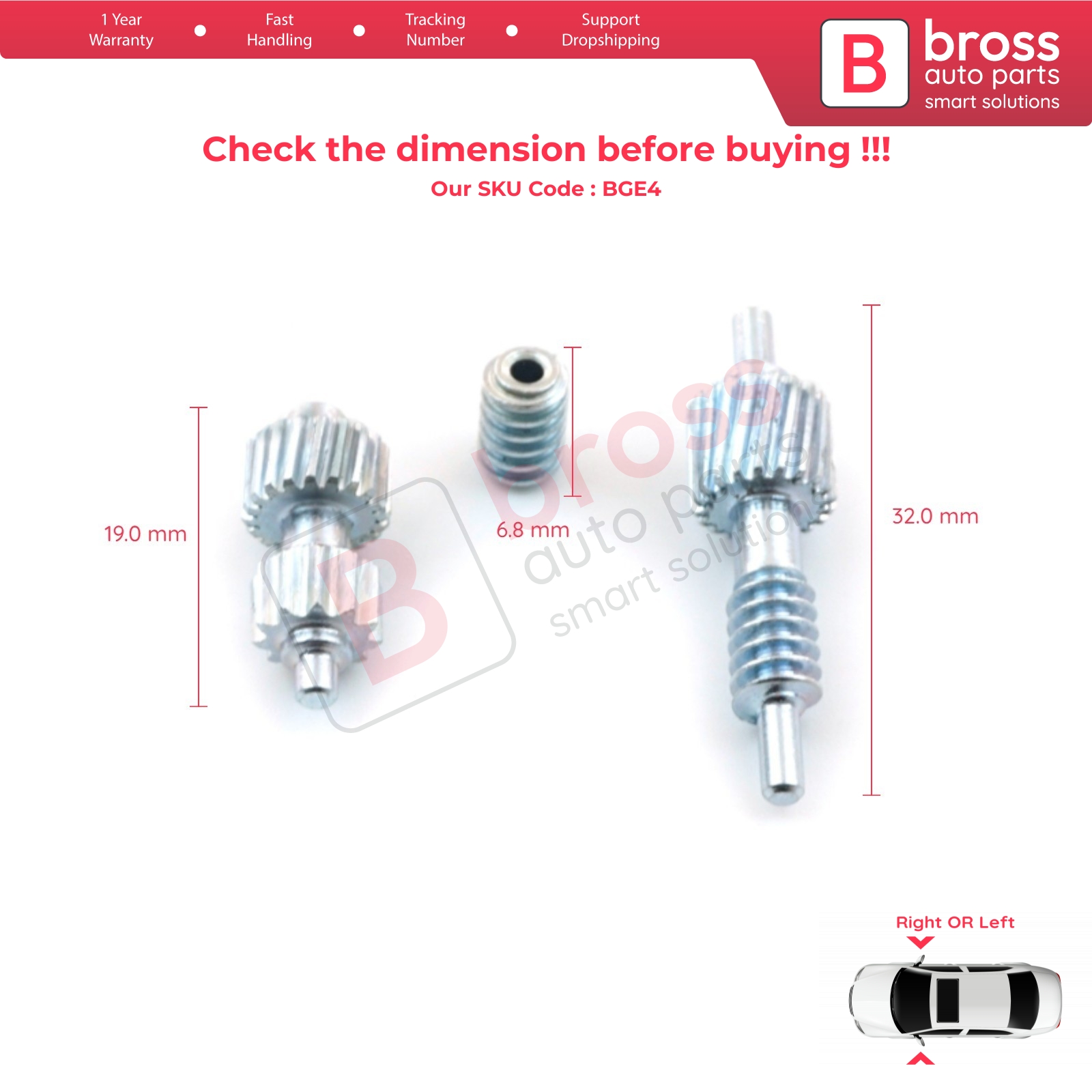 Bross Auto Parts LLC - BGE4 Side Wing Mirror Folding Part Motor