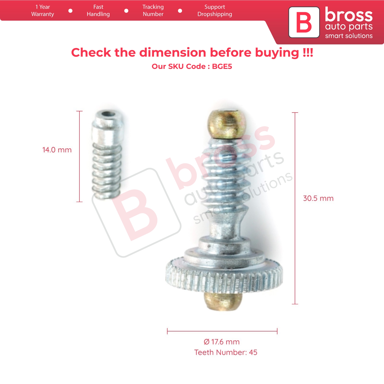 Bross Auto Parts LLC - BGE5 Side Mirror Motor Gear Folding Part