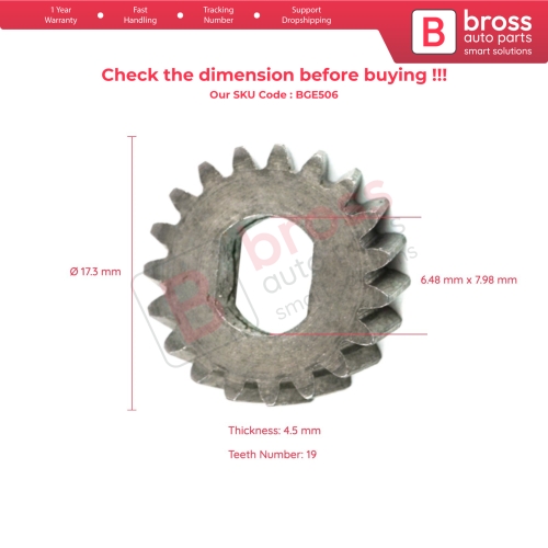Sunroof Motor Cog Gear A2048201442 19 Teeth Dia 17.3 mm For Mercedes BMW Ford Jaguar VW Volvo Audi Skoda