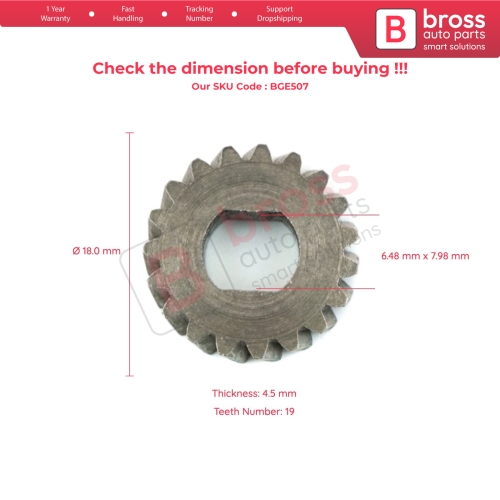 Sunroof Motor Cog Gear A2048201442 19 T Dia 18 mm For Mercedes BMW Ford Jaguar VW Volvo Audi Skoda