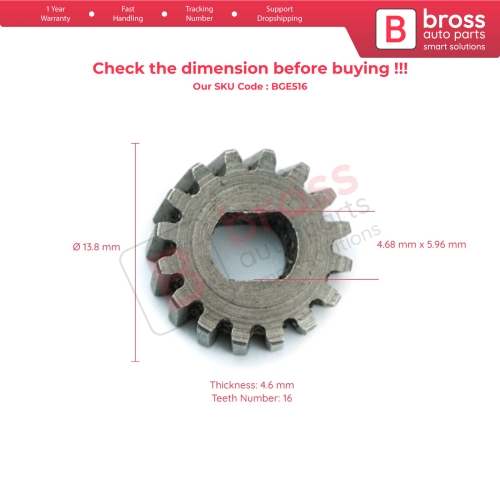 Sunroof Motor Repair Cog Gear 0176780 for Renault Peugeot 16 Teeth