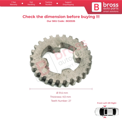 Window Regulator Motor Cog Roller Metal Gear for Renault Master MK2 Mascott Opel Movano A Iveco Daily 3 4 Nissan Interstar X70