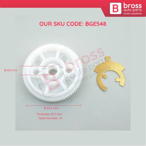 Rear Window Wiper Motor Repair Gear with Metal for Range Rover Land Rover Outer Diameter 53.15 mm 74 Teeth