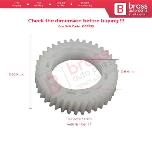 Side Mirror Repair Gear For Kia Outer Diameter 30 mm Inner Thickness 7.60 mm Teeth Number 37