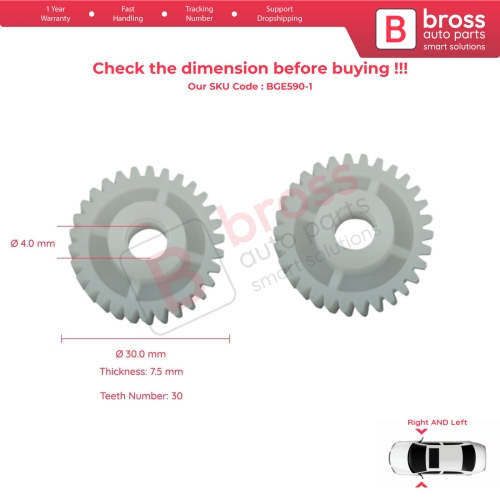 2 Pieces Electrical Side Wing Mirror Folding Motor Repair Gear 30 Teeth for Hyundai i30 i20 i10