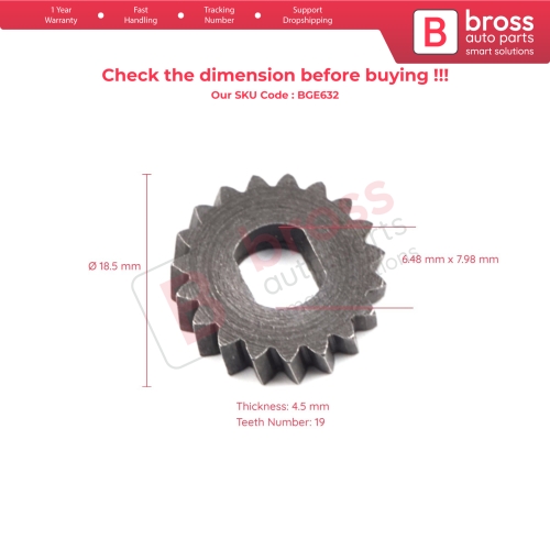 Sunroof Motor Cog Gear A2048201442 19 Teeth Dia 18.5 mm For Mercedes BMW Ford Jaguar VW Volvo Audi Skoda
