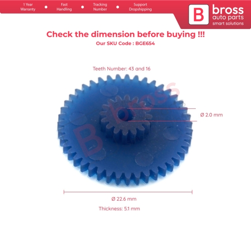 VDO Speedometer Odometer Kilometer Cluster Repair Gear Cog 43x16 Teeth