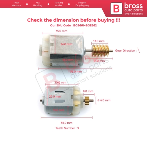 Door Lock 12V DC Motor Gear Set For Ford Volvo Land Range Rover Jaguar Mazda