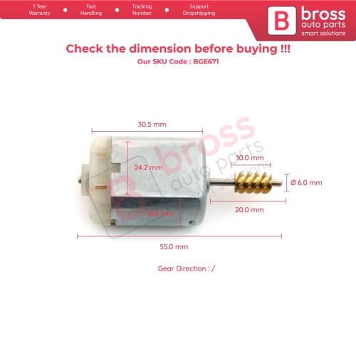 Door Central Control Lock Actuator FC280 Motor Gear 20 mm Shaft for Peugeot Citroen