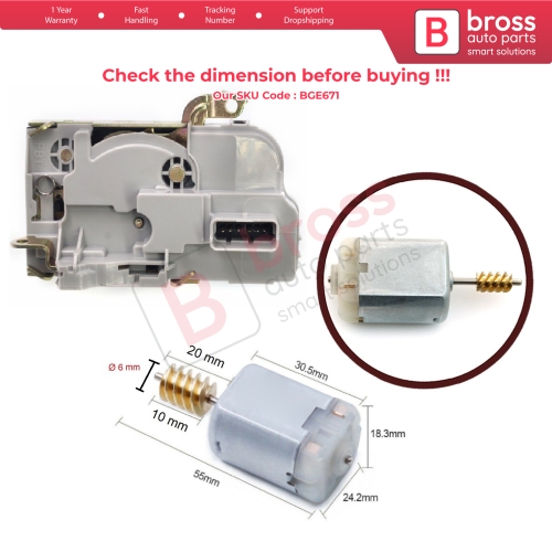 Door Central Control Lock Actuator FC280 Motor Gear 20 mm Shaft for Peugeot Citroen
