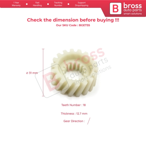 Seat Adjustment Mechanism Motor Repair Gear 18 Teeth for Mercedes S Class W140 1992-1998