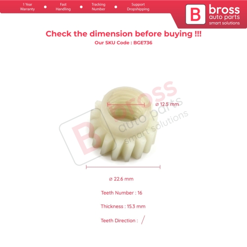 Seat Height Adjustment Mechanism Motor Repair Gear 16 Teeth for Mercedes Benz S Class W222 2014–2020