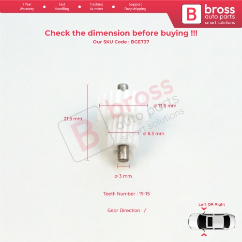 Side View Mirror Actuator Repair Gear 19 Teeth for Hyundai Elantra MK6 AD MK7 CN7 2017-On Santa Fe DM NC 2012-2020