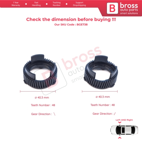 Left Right Side Wing Tow Mirror Folding Motor Actuator Repair Gear for Dodge Ram 1500 2017-2022