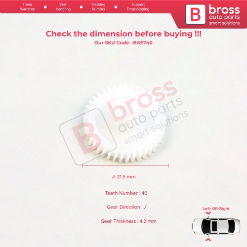 Side Wing Mirror Repair Gear 40 Teeth for Toyota Tundra 2007-2020 Sequoia Sienna Alphard MK1 Lexus RX330 RX350 RX400h Infiniti QX56 G37 