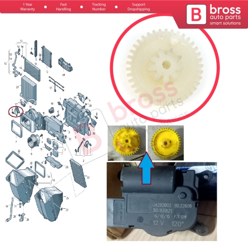 Air Conditioner Heater Vent Flap Control Motor Actuator Repair Gear for Mercedes Sprinter 906 Vito 639 VW Crafter 2E 2F Peugeot 3008 5008 MK1