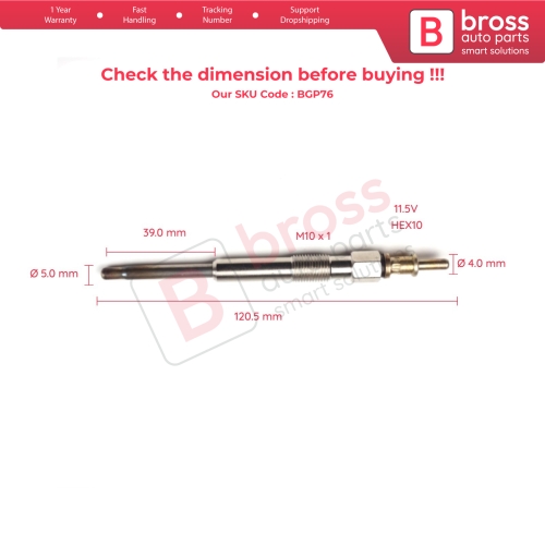 1 Piece Heater Glow Plug 11.5 Volt A6601590001 for Smart 0.8 CDI