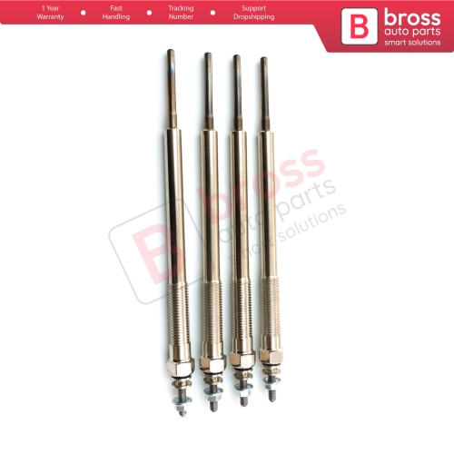 4 Pieces Glow Plug Auxiliary Heater 11 Volt 1985027010 for Toyota 2.0 2.5 3.0 D 4D Engines