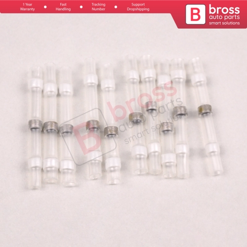 10 Pieces Heat Shrinkable Crimp Solder Sleeves Butt Connectors for 01 05 mm² Cable Transparent White Lenght24 mm