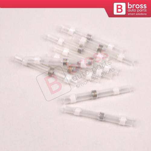 10 Pieces Heat Shrinkable Crimp Solder Sleeves Butt Connectors for 01 05 mm² Cable Transparent White Lenght24 mm