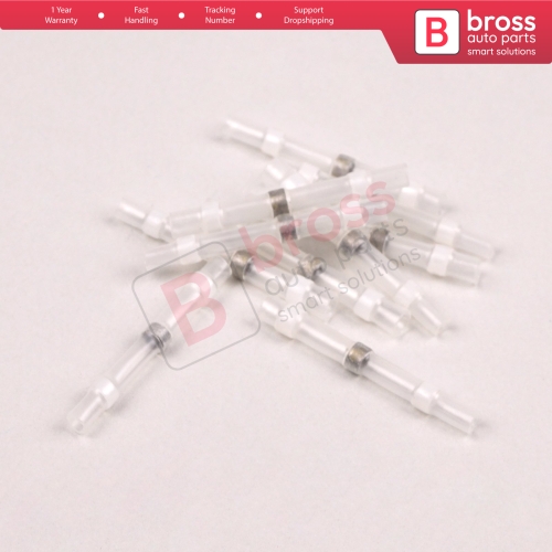 10 Pieces Heat Shrinkable Crimp Solder Sleeves Butt Connectors for 01 05 mm² Cable Transparent White Lenght24 mm