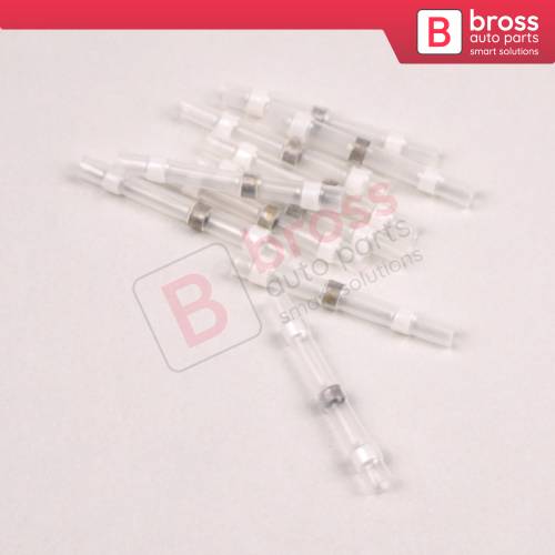 10 Pieces Heat Shrinkable Crimp Solder Sleeves Butt Connectors for 01 05 mm² Cable Transparent White Lenght24 mm