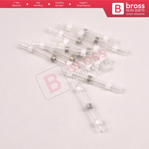 10 Pieces Heat Shrinkable Crimp Solder Sleeves Butt Connectors for 01 05 mm² Cable Transparent White Lenght24 mm