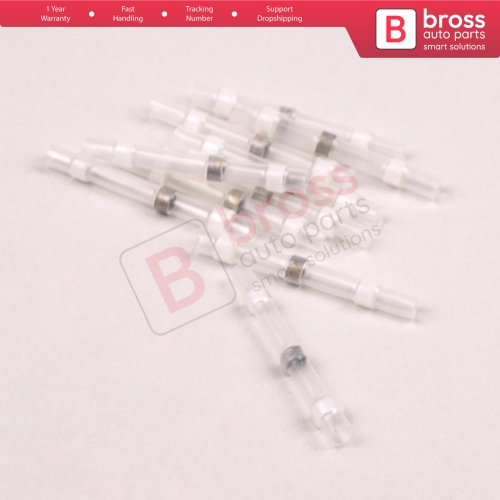10 Pieces Heat Shrinkable Crimp Solder Sleeves Butt Connectors for 01 05 mm² Cable Transparent White Lenght24 mm