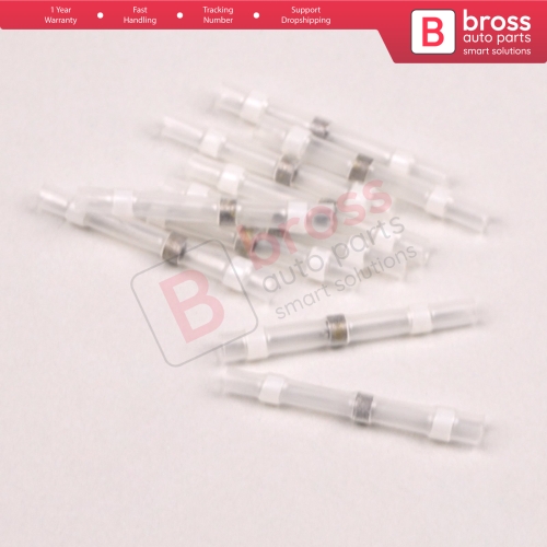 10 Pieces Heat Shrinkable Crimp Solder Sleeves Butt Connectors for 01 05 mm² Cable Transparent White Lenght24 mm