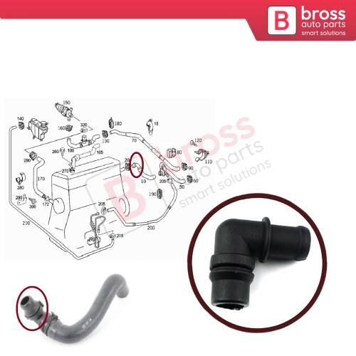 HVAC Air Conditioner Heater Hose Connector 2038300596 for Mercedes W203 A203 C203 CL203 CLK203