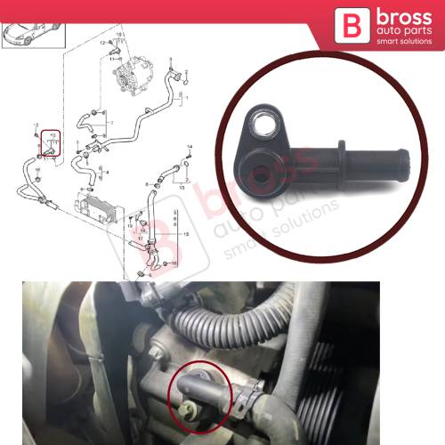 Water Cooling Alternator Hose Connection Piece Generator Neck Flange Bypass Line Adapter 94810646200 for Porsche Cayenne Panamera
