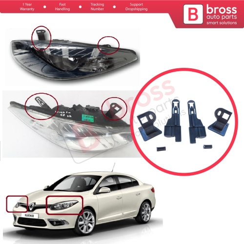 Headlight Holder Mount Repair Bracket Tab Set Left Right Side for Renault Fluence L3 L30 2009-2020 260607771R 260601089R