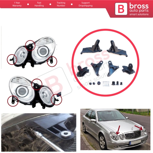 Headlight Headlamp Repair Brackets Tabs Left Right for Mercedes E Class W211 S211 2002-2009 A2118201314 A2118201414