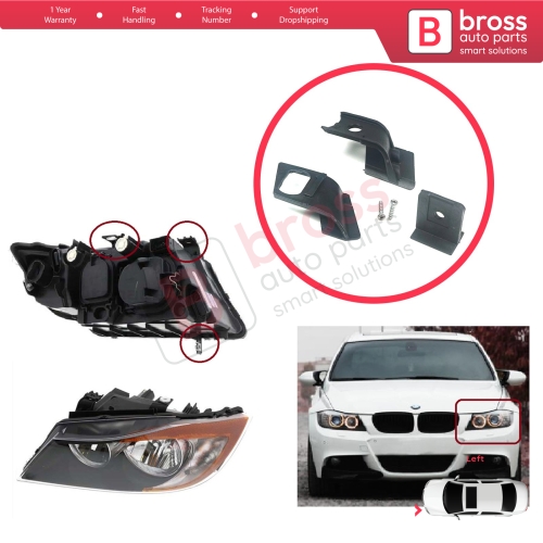 Headlight Holder Mount Repair Bracket Tab Set Left Side for BMW 3 Series E90 E91 E92 E93 63116942725