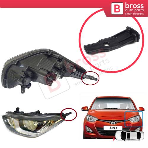 Headlight Holder Mount Repair Bracket Tab Set Left Side for Hyundai I20 MK1 PB Facelift 2012-2015 921011J570