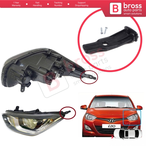 Headlight Holder Mount Repair Bracket Tab Set Left Side for Hyundai I20 MK1 PB Facelift 2012-2015 921011J570