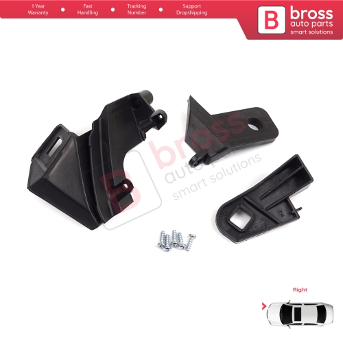 Headlight Holder Mount Repair Bracket Tab Set Right Side for Fiat Doblo MK2 263 2010-2014 Pre-Facelift 51810671