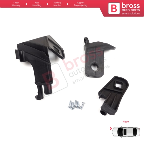 Headlight Holder Mount Repair Bracket Tab Set Right Side for Fiat Doblo MK2 263 2010-2014 Pre-Facelift 51810671