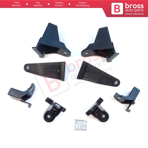 Headlight Holder Mount Repair Bracket Tab Set Left Right Side for Renault Symbol MK3 2013-2017 Pre-Facelift 260607796R 260106223R