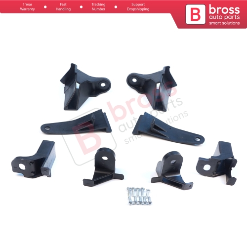 Headlight Holder Mount Repair Bracket Tab Set Left Right Side for Renault Symbol MK3 2013-2017 Pre-Facelift 260607796R 260106223R